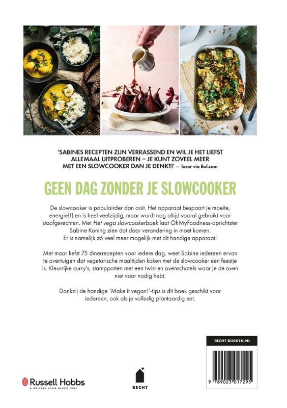 Achterkant van Het vega slowcookerboek