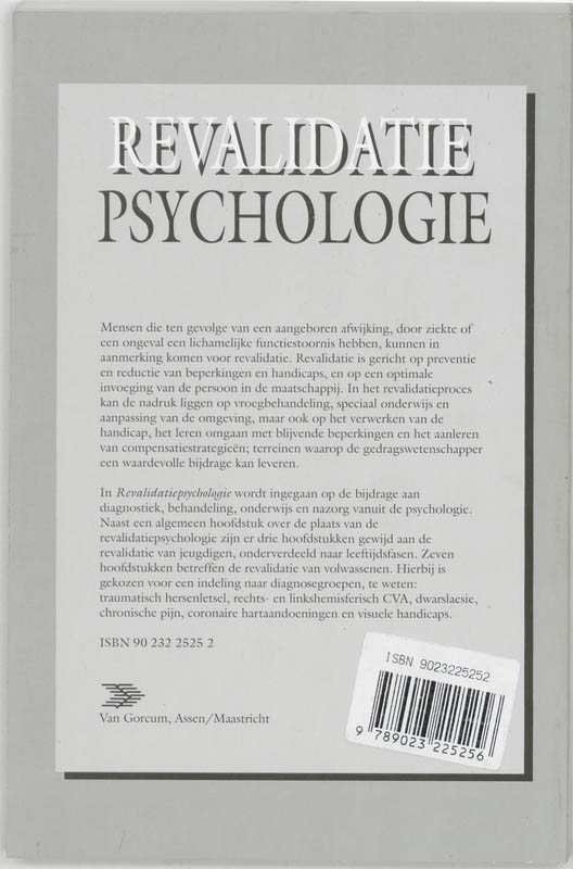 Achterkant van Revalidatiepsychologie