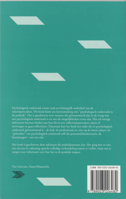 Achterkant van Het psychologisch onderzoek in de personeelsselectie