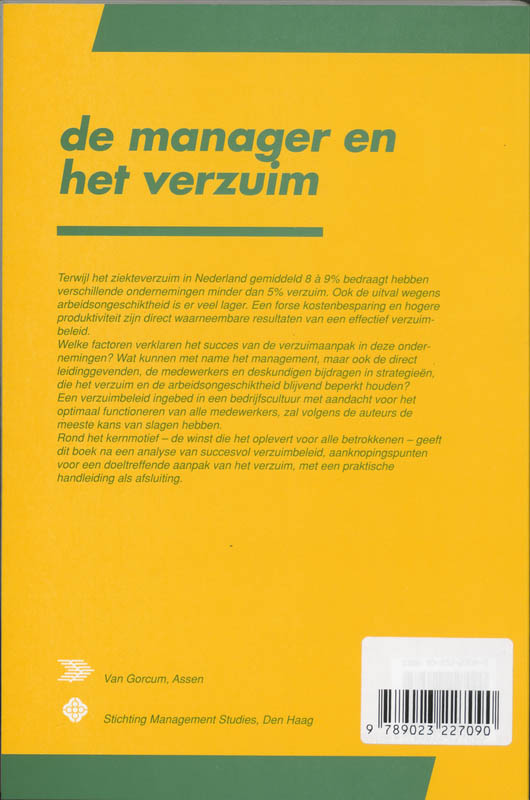 Achterkant van De manager en het verzuim