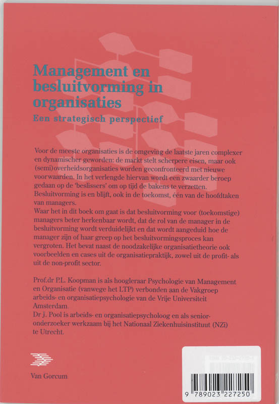 Achterkant van Management en besluitvorming in organisaties