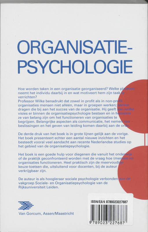 Achterkant van Organisatiepsychologie