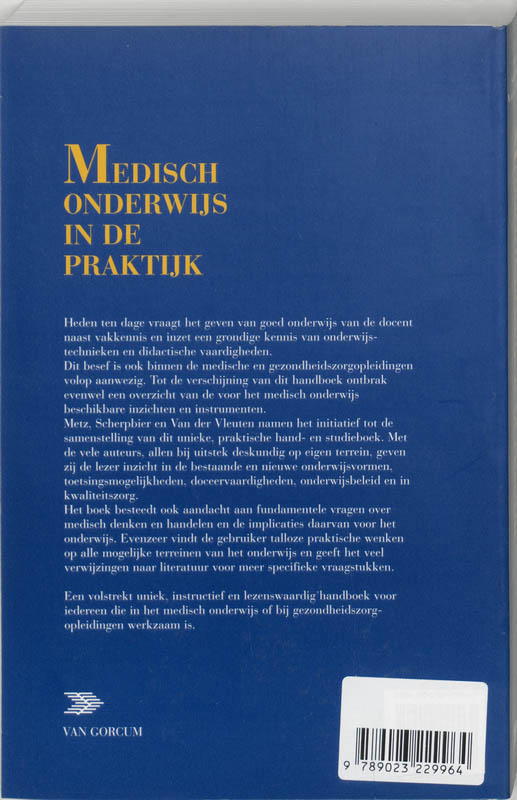 Achterkant van Medisch onderwijs in de praktijk