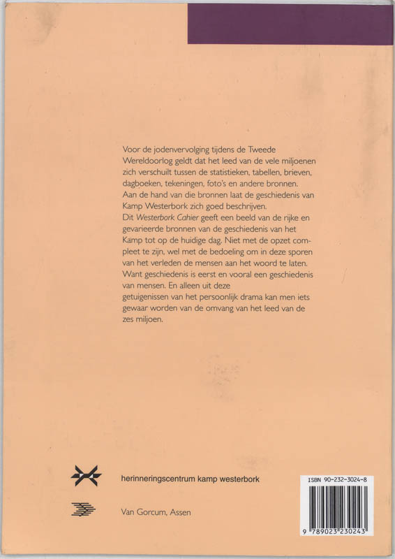 Achterkant van Verhalen uit kamp Westerbork