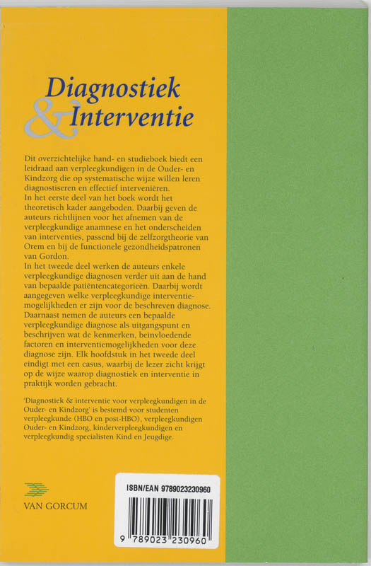 Achterkant van Diagnostiek & interventie voor verpleegkundigen in de ouder- en kindzorg