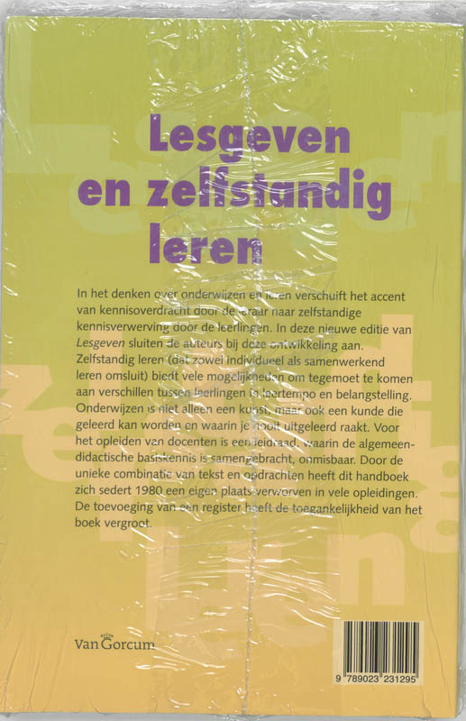 Achterkant van Lesgeven en zelfstandig leren