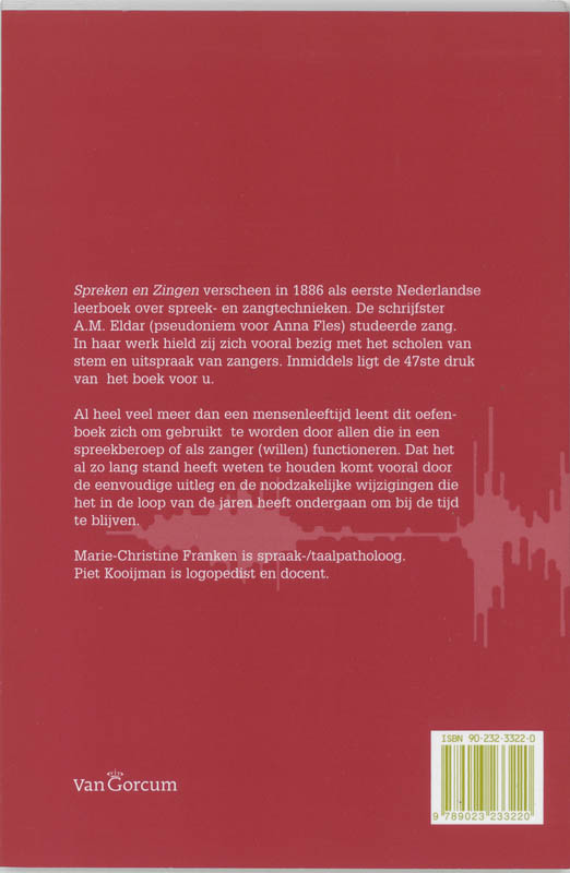 Achterkant van Spreken en zingen