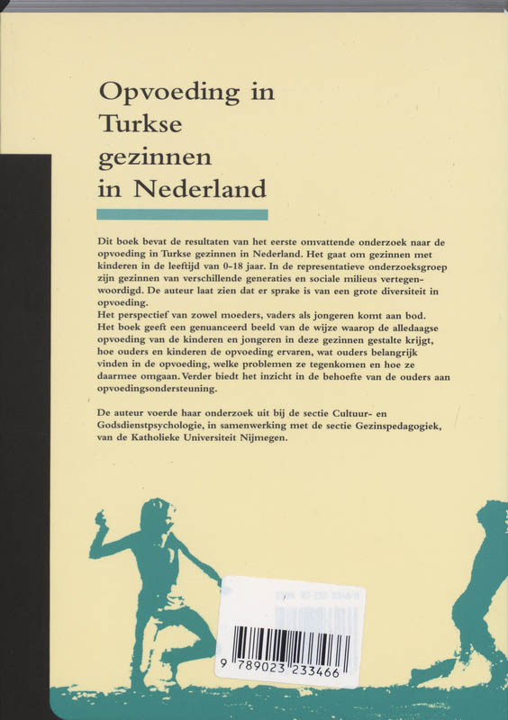 Achterkant van Opvoeding in Turkse gezinnen in Nederland