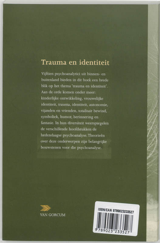 Achterkant van Trauma en identiteit