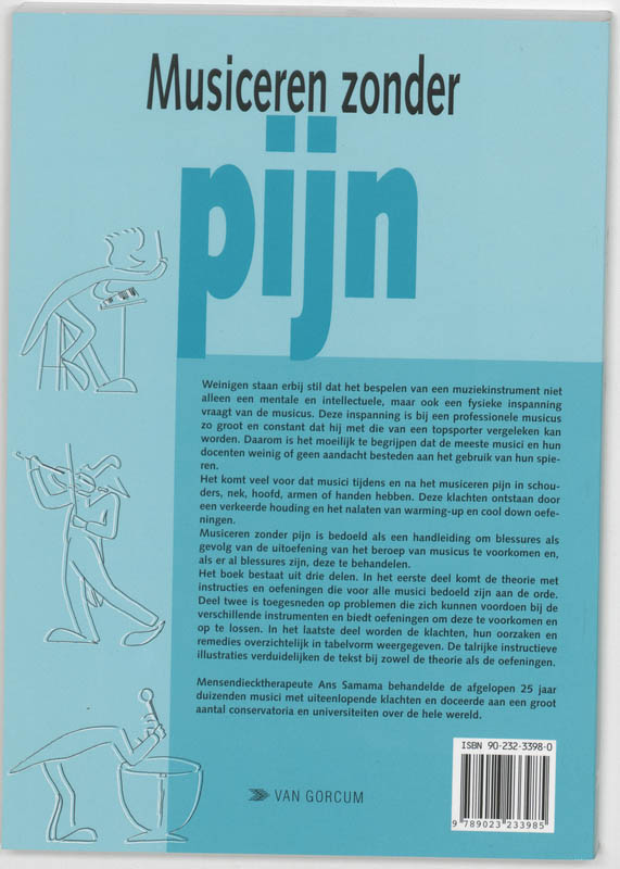 Achterkant van Musiceren zonder pijn