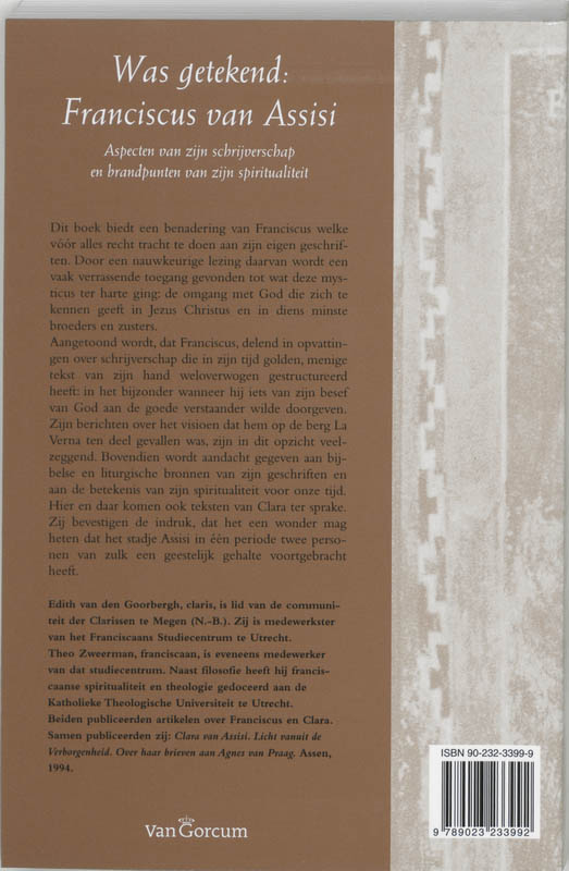 Achterkant van Was getekend : Franciscus van Assisi