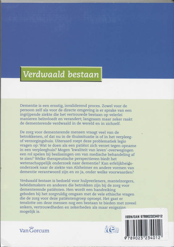 Achterkant van Verdwaald bestaan
