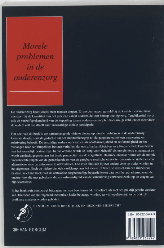 Achterkant van Morele problemen in de ouderenzorg