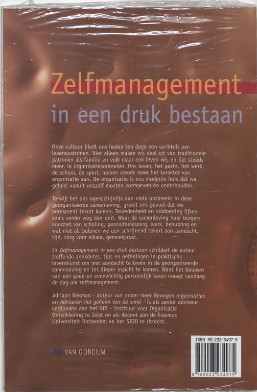 Achterkant van Zelfmanagement in een druk bestaan