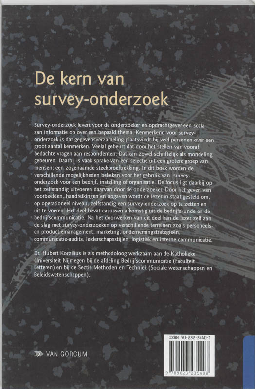 Achterkant van De kern van survey-onderzoek