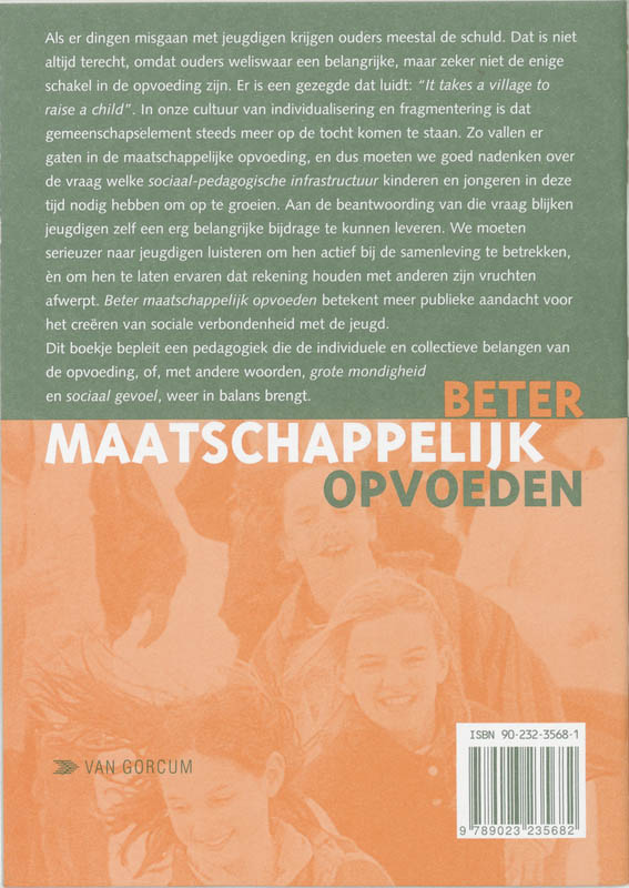 Achterkant van Beter maatschappelijk opvoeden