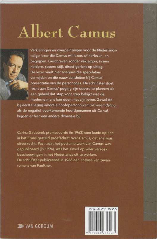 Achterkant van Albert Camus