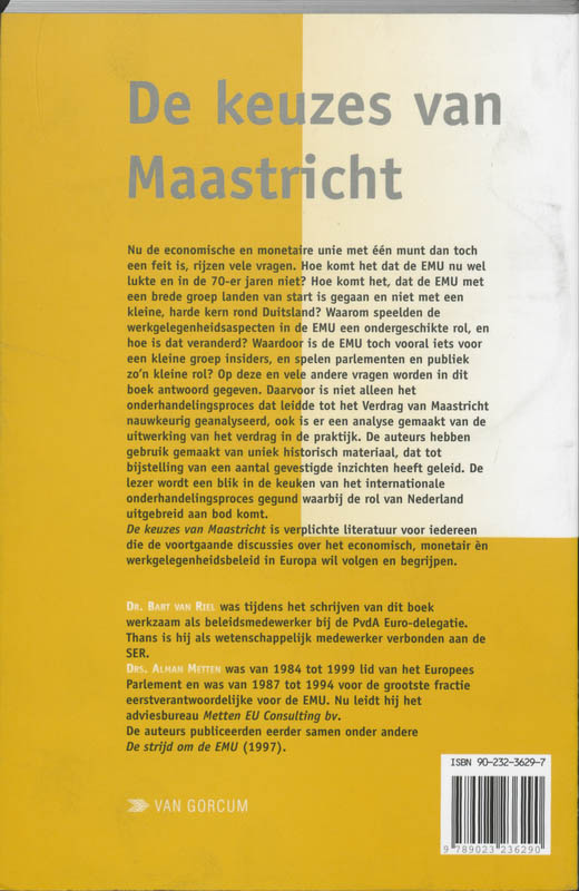 Achterkant van De keuzes van Maastricht