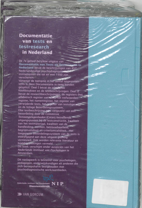 Achterkant van Documentatie van tests en testresearch in Nederland set