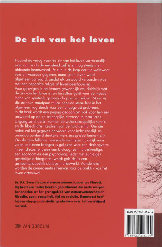 Achterkant van De zin van het leven