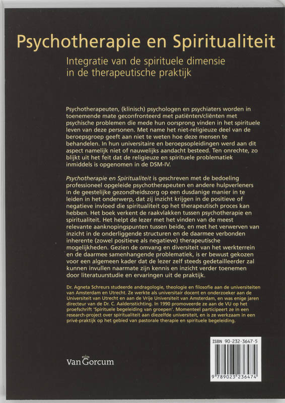 Achterkant van Psychotherapie en spiritualiteit