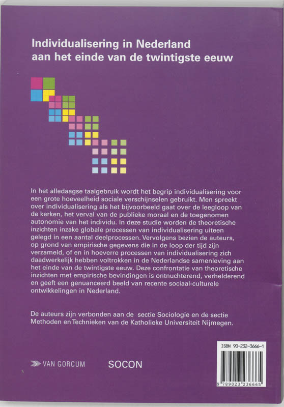 Achterkant van Individualisering in Nederland aan het eind van de twintigste eeuw