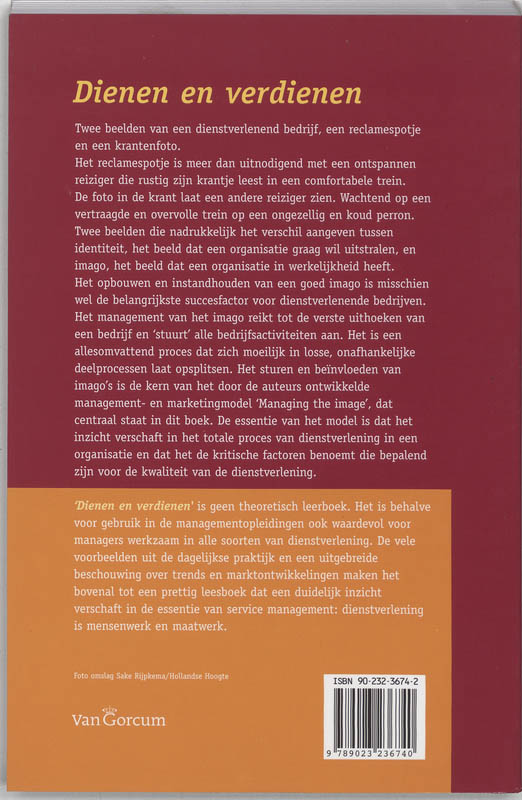 Achterkant van Dienen en verdienen