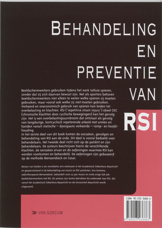 Achterkant van De behandeling en preventie van RSI
