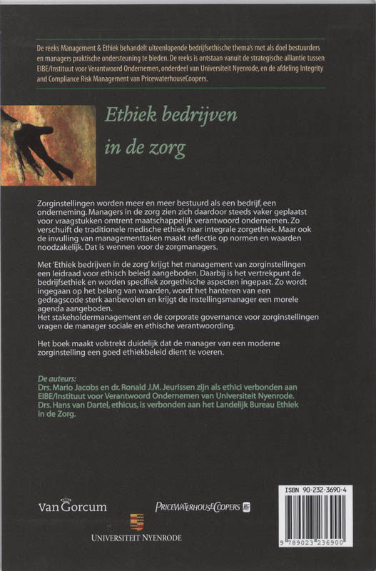 Achterkant van Ethiek bedrijven in zorg