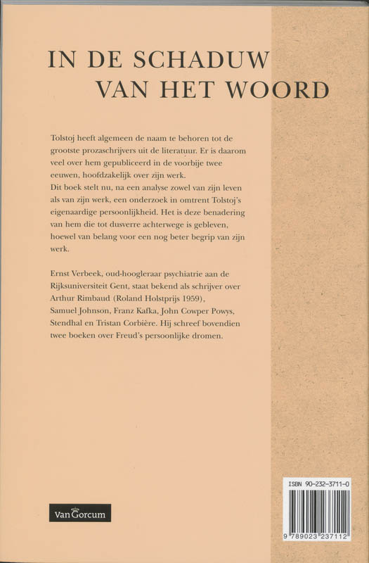 Achterkant van In de schaduw van het woord