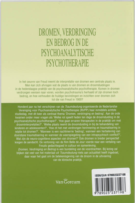 Achterkant van Dromen, verdringing en bedrog in de psychoanalytische psychotherapie