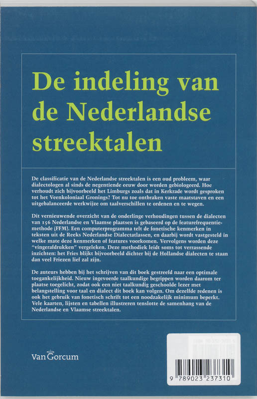 Achterkant van De indeling van de Nederlandse streektalen