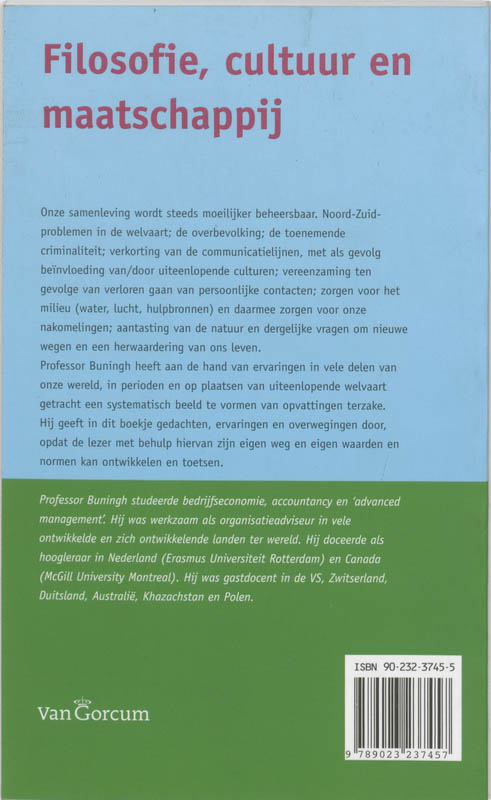Achterkant van Filosofie, cultuur en maatschappij