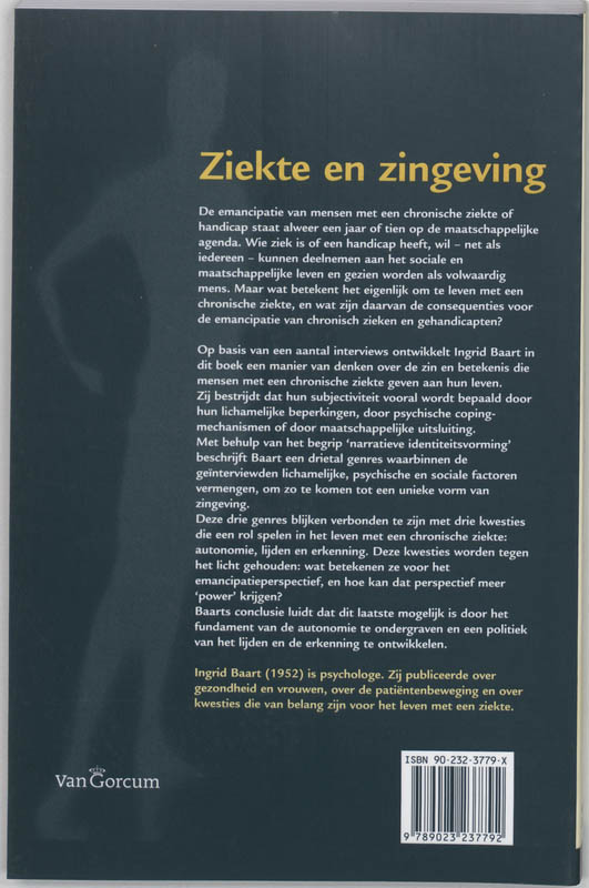 Achterkant van Ziekte en zingeving