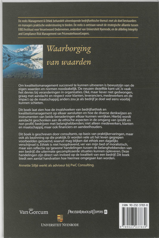 Achterkant van Waarborging van waarden
