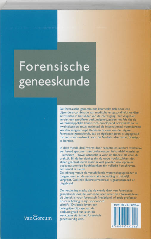 Achterkant van Forensische geneeskunde