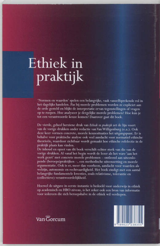 Achterkant van Ethiek in praktijk