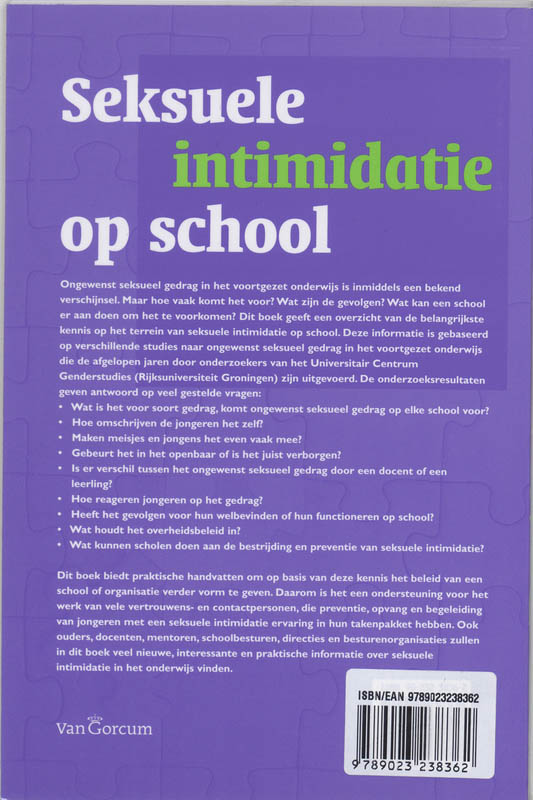 Achterkant van Seksuele intimidatie op school