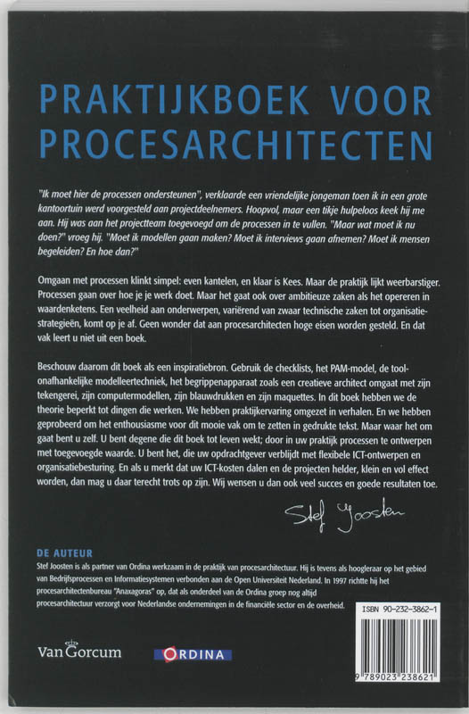 Achterkant van Praktijkboek voor procesarchitecten