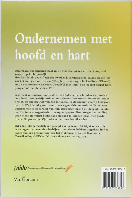 Achterkant van Ondernemen met hoofd en hart