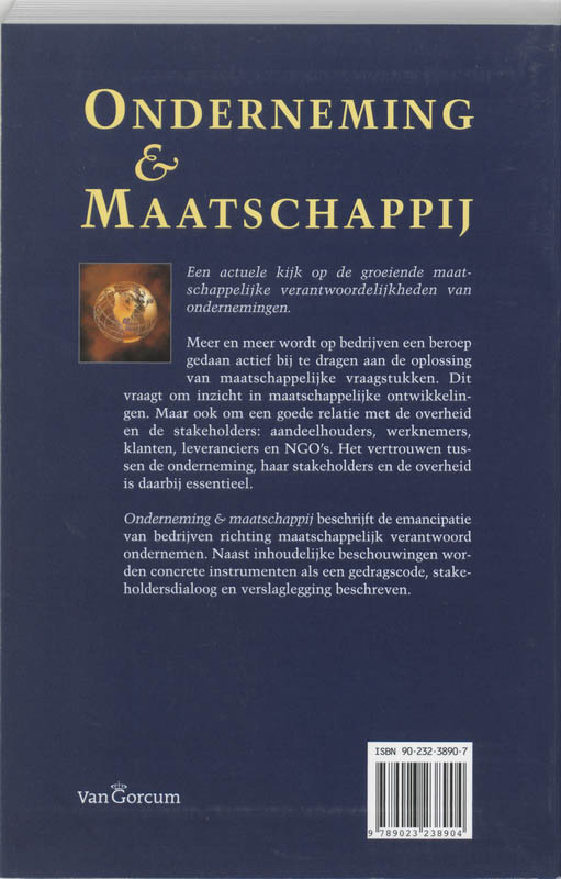 Achterkant van Onderneming & Maatschappij