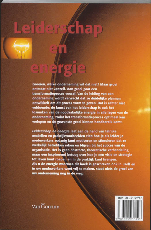Achterkant van Leiderschap en energie