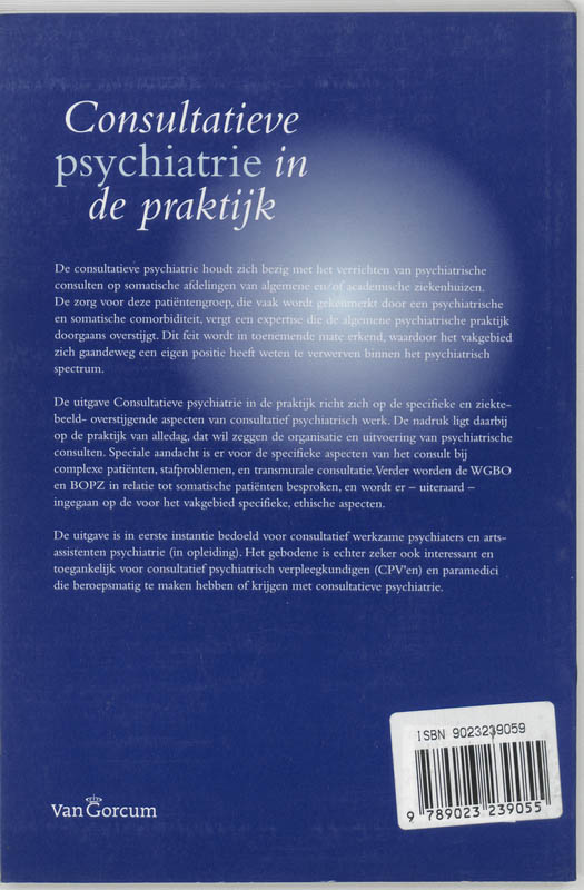 Achterkant van Consultatieve psychiatrie in de praktijk