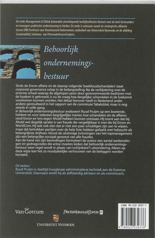 Achterkant van Behoorlijk ondernemingsbestuur