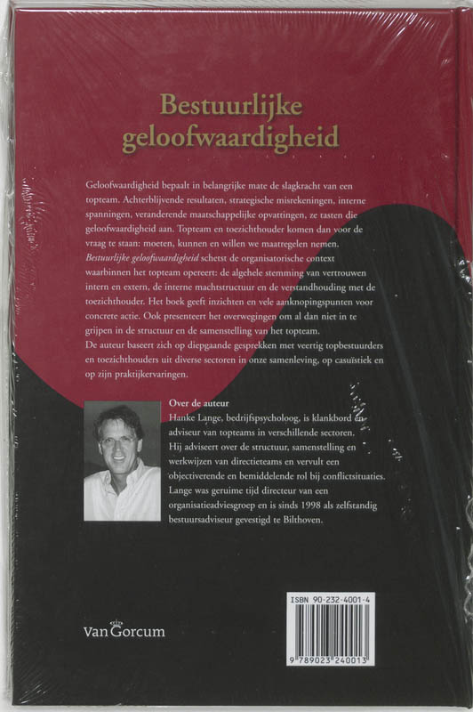 Achterkant van Bestuurlijke geloofwaardigheid
