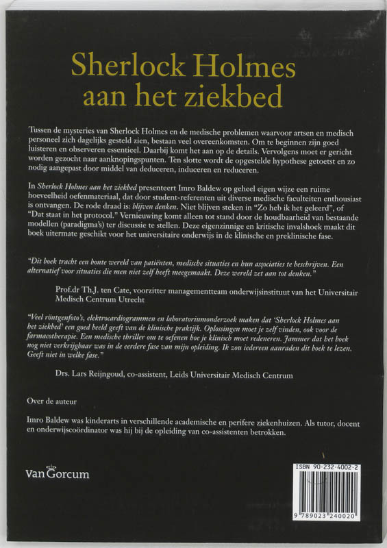 Achterkant van Sherlock Holmes aan het ziekbed