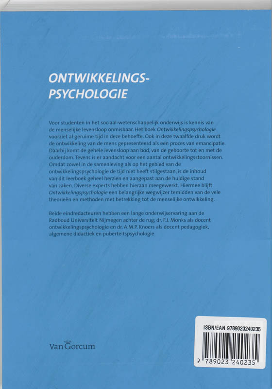 Achterkant van Ontwikkelingspsychologie