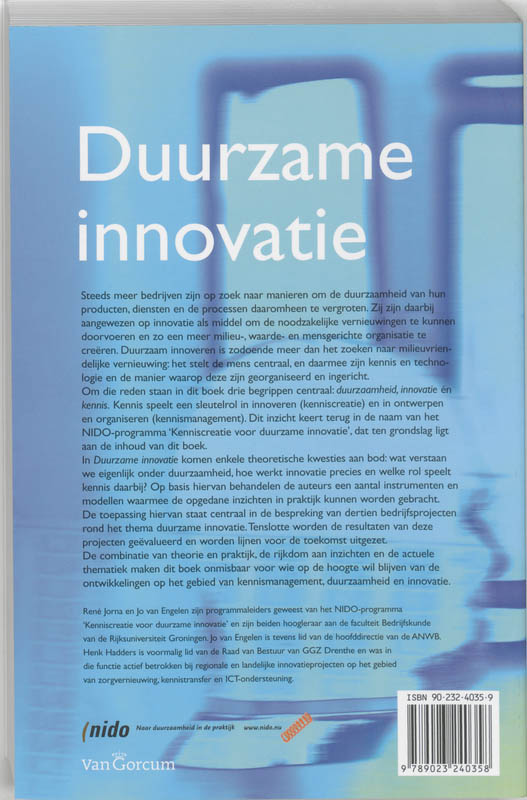 Achterkant van Duurzame innovatie