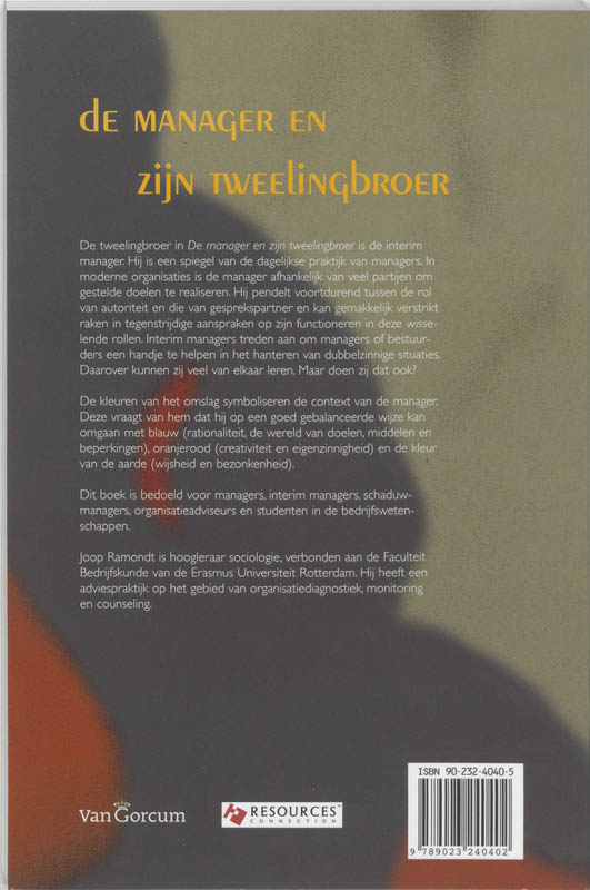 Achterkant van De manager en zijn tweelingbroer
