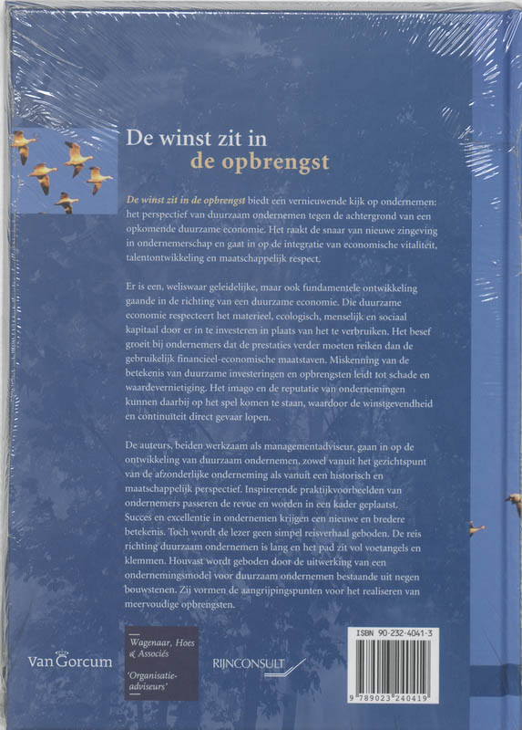 Achterkant van De winst zit in de opbrengst